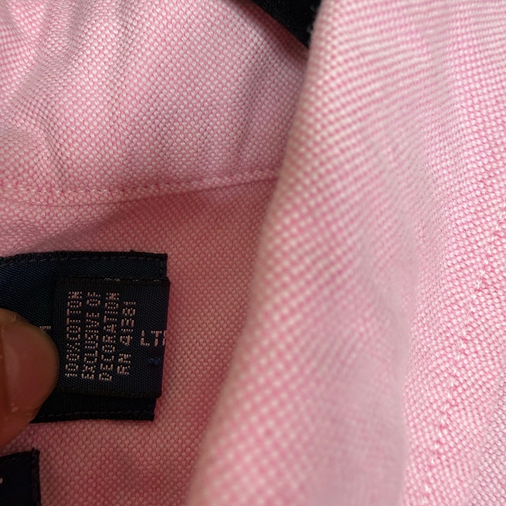 Vintage Polo Ralph Lauren Oxford Mens Large Pink Classic Fit Flesh Pony Shirt - Picture 7 of 7
